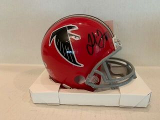 Julio Jones Signed Atlanta Falcons Mini Red Throwback Helmet Hologram