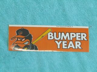 1970 Vintage Baltimore Orioles Bumper Sticker