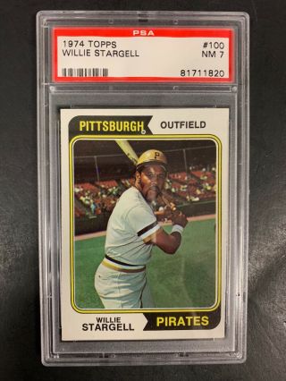 1974 Topps Willie Stargell Baseball Card 100 Psa Graded Gem Nm 7 (dc)