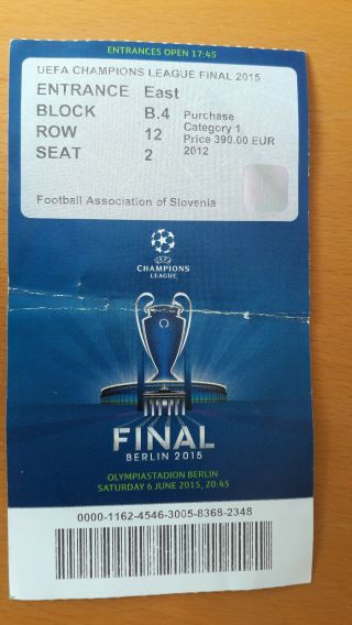 Football Ticket Uefa Champions League Final Barcelona : Juventus Berlin 2015