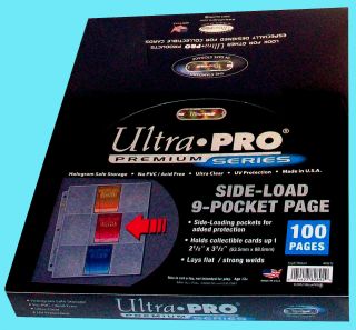 100 Ultra Pro 9 Pocket Side Load Premium Pages Binder Album Sideloading Mtg