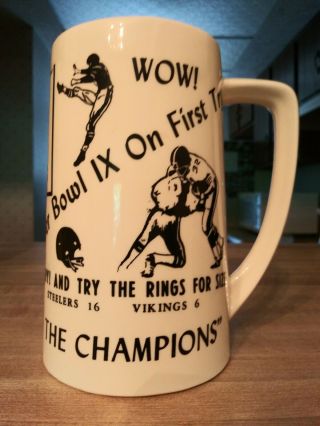 Pittsburgh Steelers Bowl Ix 9 Championship Stein Mug 1975