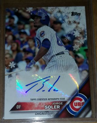 2016 Topps Walmart Holiday Snowflake Jorge Soler Auto Chicago Cubs Non - Rc