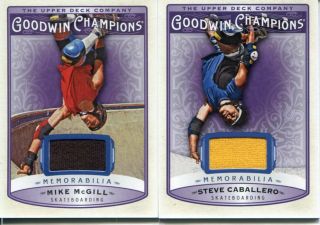 (2) 2019 Ud Goodwin Champions Relic Skateboarding Mike Mcgill,  Steve Caballero