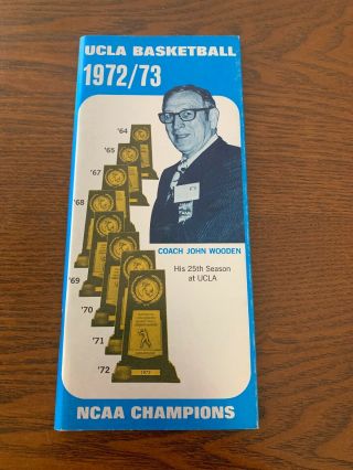 1972 - 73 Ucla Bruin Basketball Press/ Media Guide