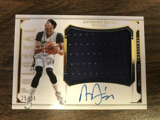 2015 - 16 National Treasures Anthony Davis Colossal Jersey Auto 25/25 Ssp Lakers