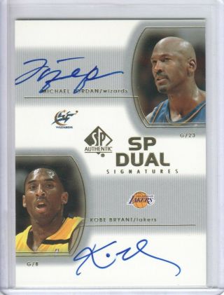 2003 - 04 Upper Deck Sp Dual Signatures Michael Jordan & Kobe Bryant Autographs
