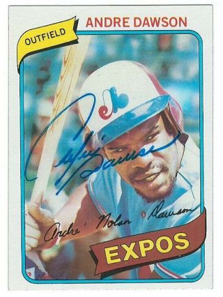 Andre Dawson Signed 1980 Topps Card / Autographed Montreal Expos Jsa