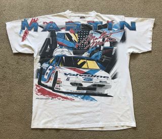 Vtg Mark Martin Valvoline Roush Racing 2xl Nascar T Shirt Tee T - Shirt 1990s 6