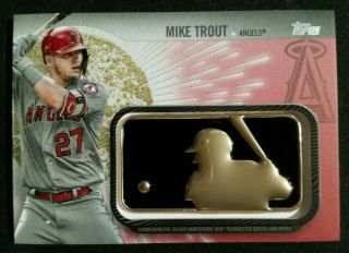 2019 Topps Series 2 Mike Trout Gap - Mt Red /25 Mlb Logo Patch Angels Sp