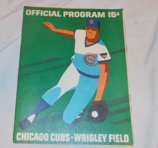 Vintage Official Program Chicago Cubs Wrigley Field Mlb Baseball 1972,  Illinois