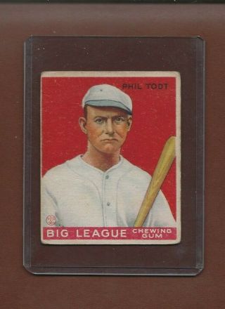 1933 Goudey Chewing Gum Baseball Card 86 Phil Todt,  St.  Paul Saints,  Vg - Ex