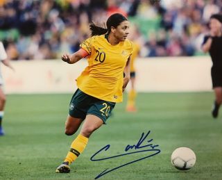 Exact Proof Sam Kerr Signed Autographed 8x10 Photo Australia Soccer Red Sky