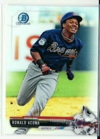 2017 Bowman Chrome Ronald Acuna Rookie Auto Refractor Bcd39 Braves Ms