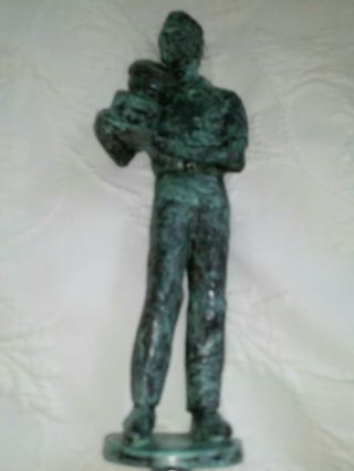Vintage Copper Buick Open Golf Trophy Cup Winner Figurine Statute.