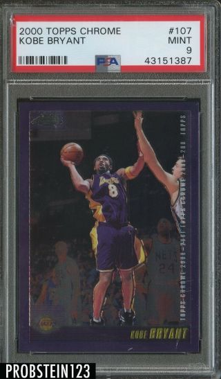 2000 - 01 Topps Chrome Kobe Bryant Los Angeles Lakers Psa 9