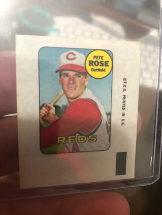 1969 Topps Baseball Card Decals Pete Rose (reds)
