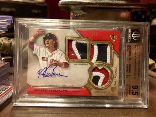 2017 Triple Threads Ruby “one Of One” 1/1 Andrew Benintendi Rpaabe Bgs 9.  5