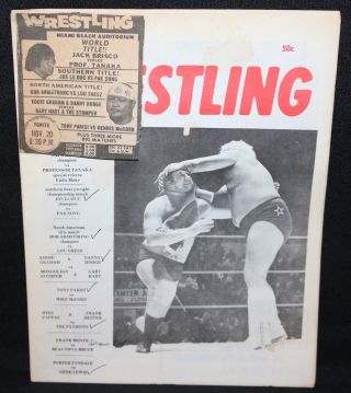 Nwa Wrestling Program With Ticket Stubs And Clippings - 11/20/1974