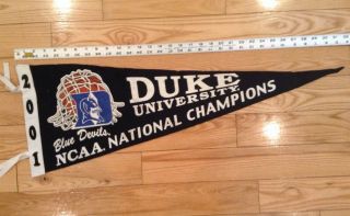 Vintage 2001 Duke University Ncaa National Basketball Champions Pennant Banner