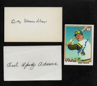 5 Signed Autographs Ab Chandler (d91) Earl Adams (d89) Tenace Ray Murray (d03),  1