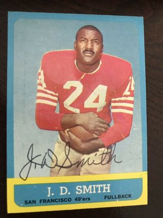 1963 Topps Football Signed J.  D.  Smith 49ers