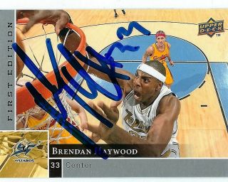 Signed 2009 - 10 Upper Deck Brendan Haywood Wahington Wizards Basketball Card 174