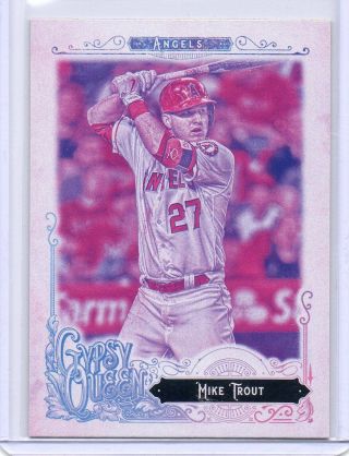 Mike Trout Missing Blackplate/gum Ad Sp 2017 Gypsy Queen