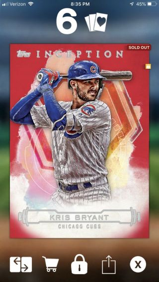 2019 Topps Bunt Kris Bryant Red Parallel Inception Iconic 15cc 3x Pts Cubs