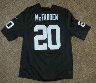Medium Black Oakland Raiders Mcfadden Jersey 20 Nike Swoosh On Field Nfl Player