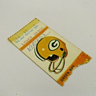 Green Bay Packers Vintage Ticket Stub 1960 