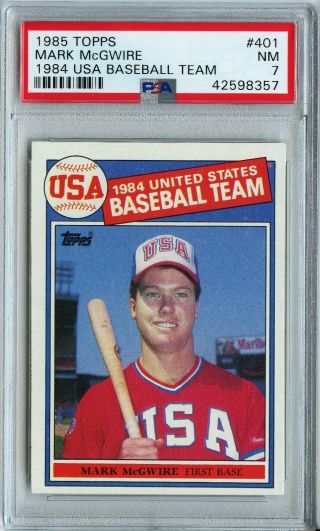 1985 Topps Mark Mcgwire Rookie Card 401 Psa 7 Freshly Graded