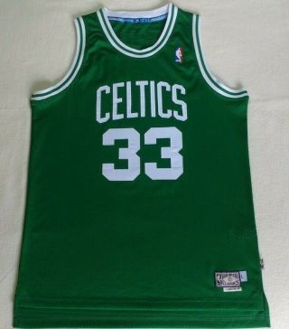 Boston Celtics 33 Larry Bird Adidas Nba Jersey Hardwood Classics Shirt Size L