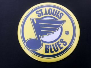 Vtg St.  Louis Blues Nhl Hockey 6 " Button Pin Badge 1980s Yellow Donut Logo