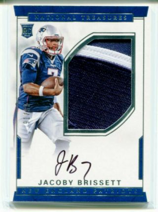 Jacoby Brissett 2016 National Treasures Rpa Rookie Rc Auto Jersey Patch Sp 91/99