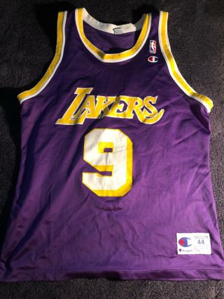 Vintage Nba Los Angeles Lakers Nick Van Exel 9 Champion Jersey Sz 44