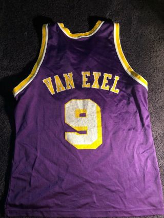 Vintage NBA Los Angeles Lakers Nick Van Exel 9 Champion Jersey sz 44 5