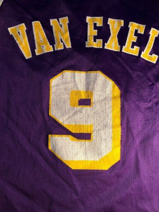 Vintage NBA Los Angeles Lakers Nick Van Exel 9 Champion Jersey sz 44 6