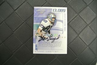 Signed Steve Largent Football Card 41/100 Quantum Leaf 2001 Autograph Seahawks