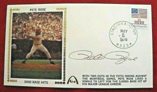 Pete Rose Signed 1978 Gateway Fdc 3000 Hits - Cincinnati Reds Baseball Autograph