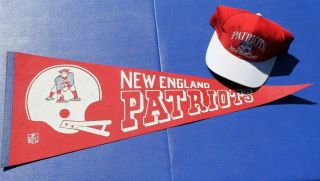 England Patriots Minute Man Nfl Full Size Football Pennant Hat Memorabilia