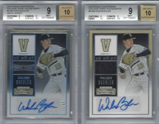 (2) 2015 Panini Contenders " Coll.  Ticket Auto " 6 Walker Buehler Rc Bgs 9
