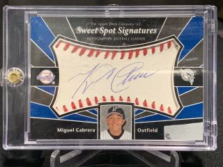 Miguel Cabrera 2004 Upper Deck Ud Sweet Spot Leather Signatures Auto Marlins