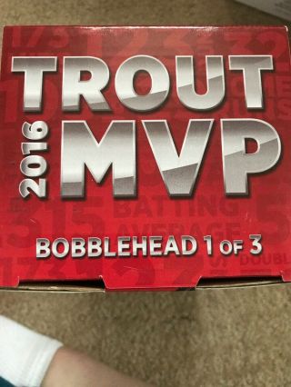 Mike Trout Bobblehead 2016 MVP Season Series 1 of 3 LA Angels SGA 5 - 15 - 17 3