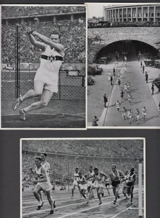 7 Larger Picture Cards From Germany 1936 Olympic Games Sports