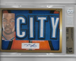 2017 Kevin Durant The Bar Cut Autographed Jersey Patch Logo City Bgs 9.  5 10 1/1