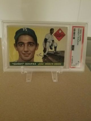 1955 Topps 123 Sandy Koufax Rc Psa 3 Centered Hof Brooklyn Dodgers Awesome Card