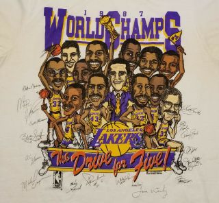 Vintage 1987 Los Angeles Lakers World Champs 50/50 Made In Usa Mens Medium Shirt