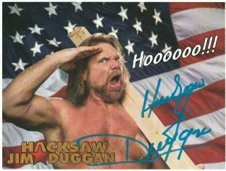 Hacksaw Jim Duggan Autographed Wrestling Photo Highspots.  Com Wwe