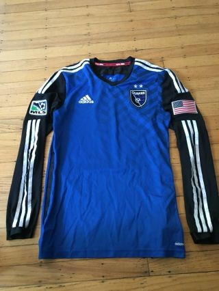 Adidas San Jose Earthquakes Long Sleeve Jersey Mls Size M Authentic Mens